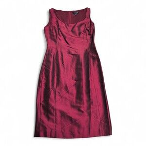Ann Taylor Burgundy Sleeveless Dress